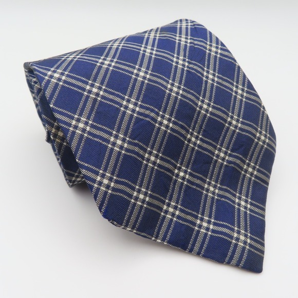 Polo Ralph Lauren Other - Ralph Lauren Polo Tie Silk Blue White Checked 3.75" Wide 59" Long USA University